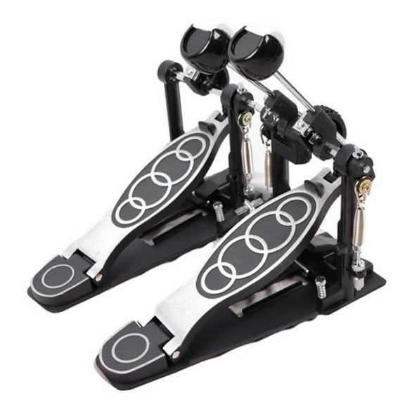No Slip Two Chain Double Kick Drum Pedal, Bass Drum Pedal 2 Way Beater Heads, Double Bass Drum Pedal for Kick Drum Set, Metal and Rock Drummers