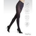 thumbnail image 6 of MeMoi Shiny Cotton Blend Seamless Sweater Tights - Womens - Female (Medium/Large, Navy), 6 of 12