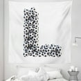 thumbnail image 1 of Letter L Tapestry, Football Theme Soccer Balls in Vertical and Horizontal Order, Fabric Wall Hanging Decor for Bedroom Living Room Dorm, 5 Sizes, Black and White, by Ambesonne, 1 of 1