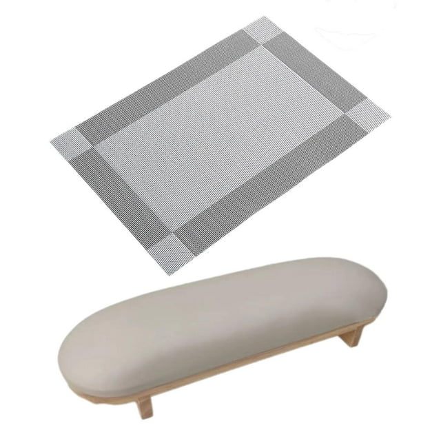 Reposabrazos para uñas, soporte de mano para uñas, escritorio, almohada suave para manos, manicura, soporte de mano para salón de tecnología de uñas, caqui