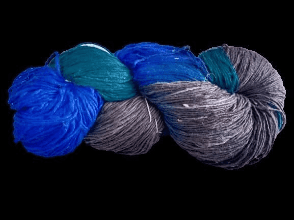 Knitsilk, 100% Recycled Silk Roving and Hand-Dyed Pure Mulberry Silk Yarn Perfect for Knitting, Crocheting, Weaving, and More 100 gm-225 Yards (Reykjavik) (Pack of 5)