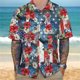 thumbnail image 3 of Camisa hawaiana con estampado 3D de Donald Trump Fighting para hombre, blusas de moda con solapas estilo hawaiano, estilo patriótico de EE. UU., 3 of 5