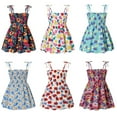 thumbnail image 3 of XBASW Toddler Baby Girls Sleeveless Dress Spaghetti Strap Sundress Kids Summer Printed Dresses for 1-6T Girls, 3 of 11