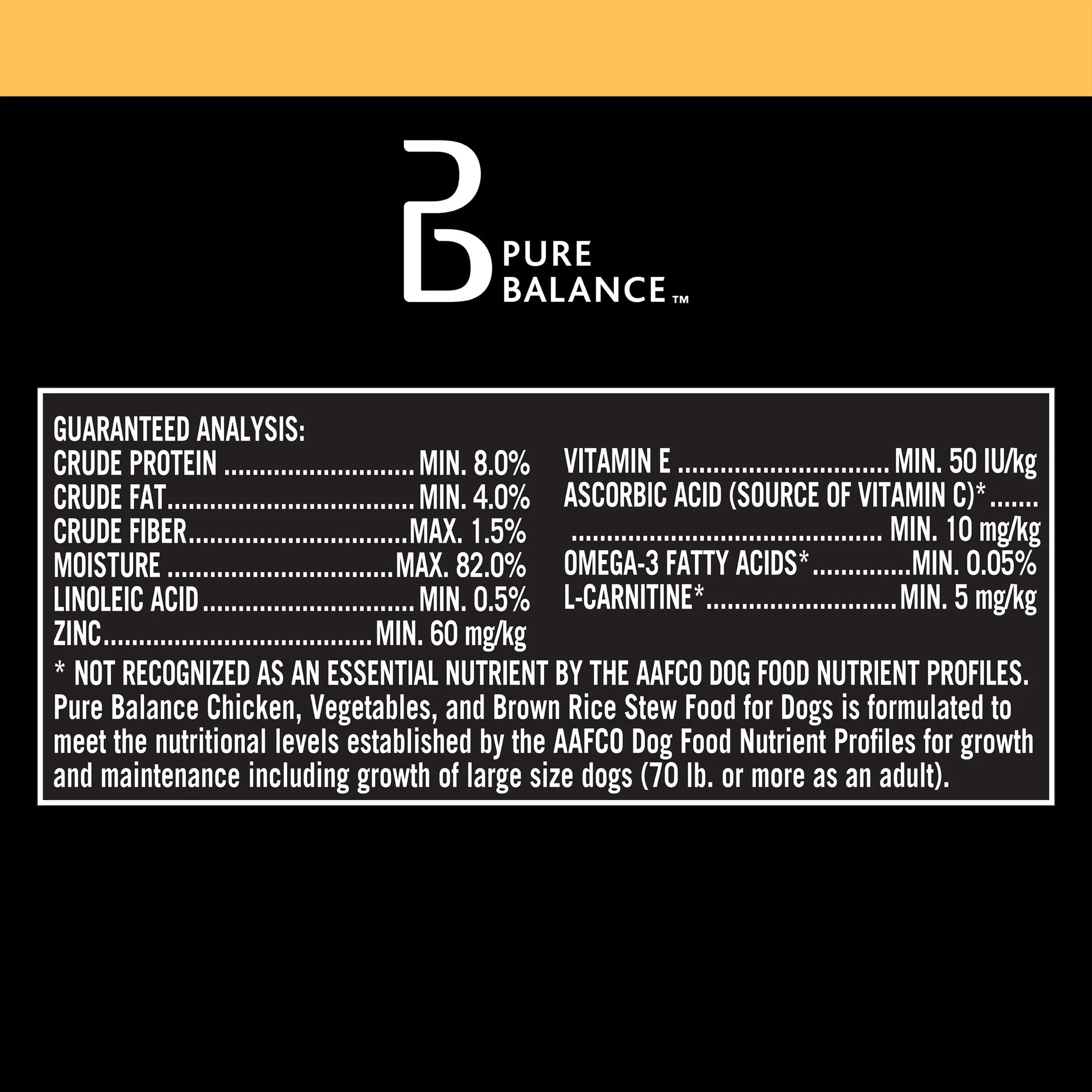 Pure Balance Wet Food for Dogs, Chicken, Vegetables, and Brown Rice Stew, 12.5 oz