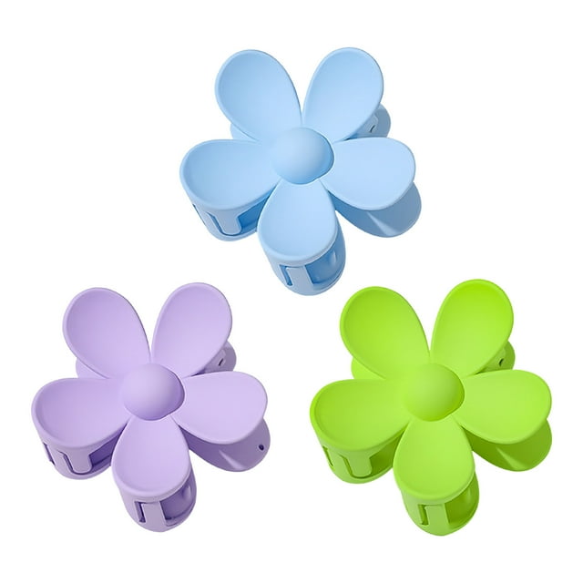3Big Flower Bright Color Girl Petal Hair Catching Plate Hairpin Accessories