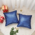 thumbnail image 3 of REGALWOVEN Sequin Throw Pillow Covers, Pack of 2 Glitter Decorative Pillow Cases Personalized Cushion Covers Dark Blue 18" x 18", 3 of 7