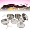 thumbnail image 2 of Maytalsory 8 Piece/Set Camping Traveling Pot Pan Cup Assortment Picnicking Stainless Steel Cookware Kit Dinnerware Tableware, 2 of 6