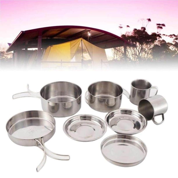 Kit De Cuisine De Camping Complet – Inox 304, Ultra-léger, Empilable, Pour 1 à 4 Personnes – Idéal Rando, Pique-nique, Survie