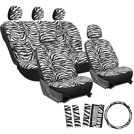 OxGord 17-Piece Set Zebra Animal Print/Auto Seat Covers Set, Airbag ... OxGord 17-Piece Set Zebra Animal Print/Auto Seat Covers Set, Airbag ...
