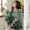 thumbnail image 3 of Women‘s Pajamas Sets Cartoon Pyjamas Plaid Loungewear Summer Autumn Cute Sleepwear Casual Pijamas Mujer 2 Piece Pjs Homewear, 3 of 7