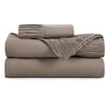 thumbnail image 3 of U by Bedsure 4 Pieces Hotel Luxury Stucco Sheets King Easy Care Polyester Microfiber material Cooling Bed Sheet Set, 3 of 7