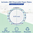thumbnail image 3 of 8.375 Inch Paper Plates, 288 Count Disposable Plates, Soak Proof and Cut, Ideal for Family Gatherings, Parties, Picnic, 3 of 8