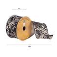 thumbnail image 2 of Vickerman 2.5" x 10 Yards Black Dupion with Beige Filigree Christmas Ribbon, 2 of 2