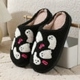 thumbnail image 2 of Women's Slipper Couples Halloween On Furry Flat Home Winter Round Toe Cartoon Prints Slippers Shoes for Cozy Comfort, 2 of 9