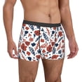 thumbnail image 4 of Salouo Red Blue Leaves Print Men's Boxer Briefs,Breathable Underwear Elastic Waistband Briefs for Men -XX-Large, 4 of 8