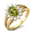 thumbnail image 2 of Bague de Mariage pour Femmes Péridot Forme Ovale 7X5MM Argent Sterling Or Vermeil Tige Fendue, 2 of 3