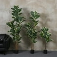 thumbnail image 2 of Artificial Ficus Rubber Tree + 5FT Tall Faux Plant in Pot, Great for Home, Office, Store & Large Indoor Floor Decoration, 2 of 5