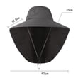 thumbnail image 2 of Waterproof Wide Brim Fishing Hat with Neck Flap Breathable Outdoor Sun Protection Cap for Hiking Khaki, 2 of 4