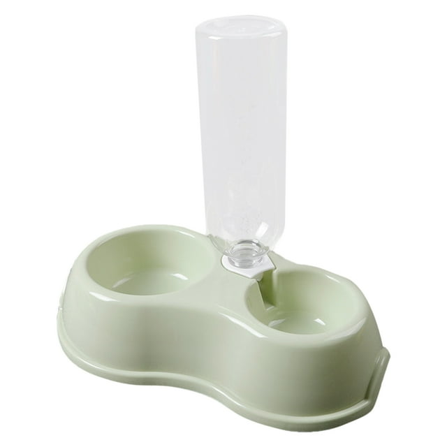 Oubit Bol pour Chien Rond, Bol pour Animaux de Compagnie Double Bol Rond avec Bouteille de Boisson Bol pour Animaux de Compagnie Durabilité Améliorée