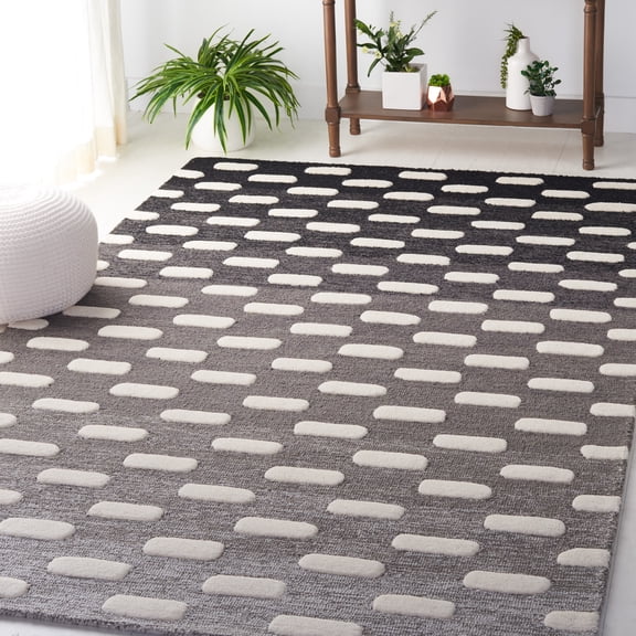 Safavieh Metro Earnestine Geometric Striped Area Rug, Black/Ivory, 5' x 8'
