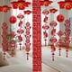 thumbnail image 4 of Adorno colgante rojo del año lunar, carácter chino Fu, decoración de techo de fieltro para Estilo D, 4 of 6