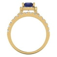 thumbnail image 4 of Clara Pucci 18K Yellow Gold 1.56 Simulated Tanzanite Engraveable Engagement Ring + Wedding Band Set, 4 of 7