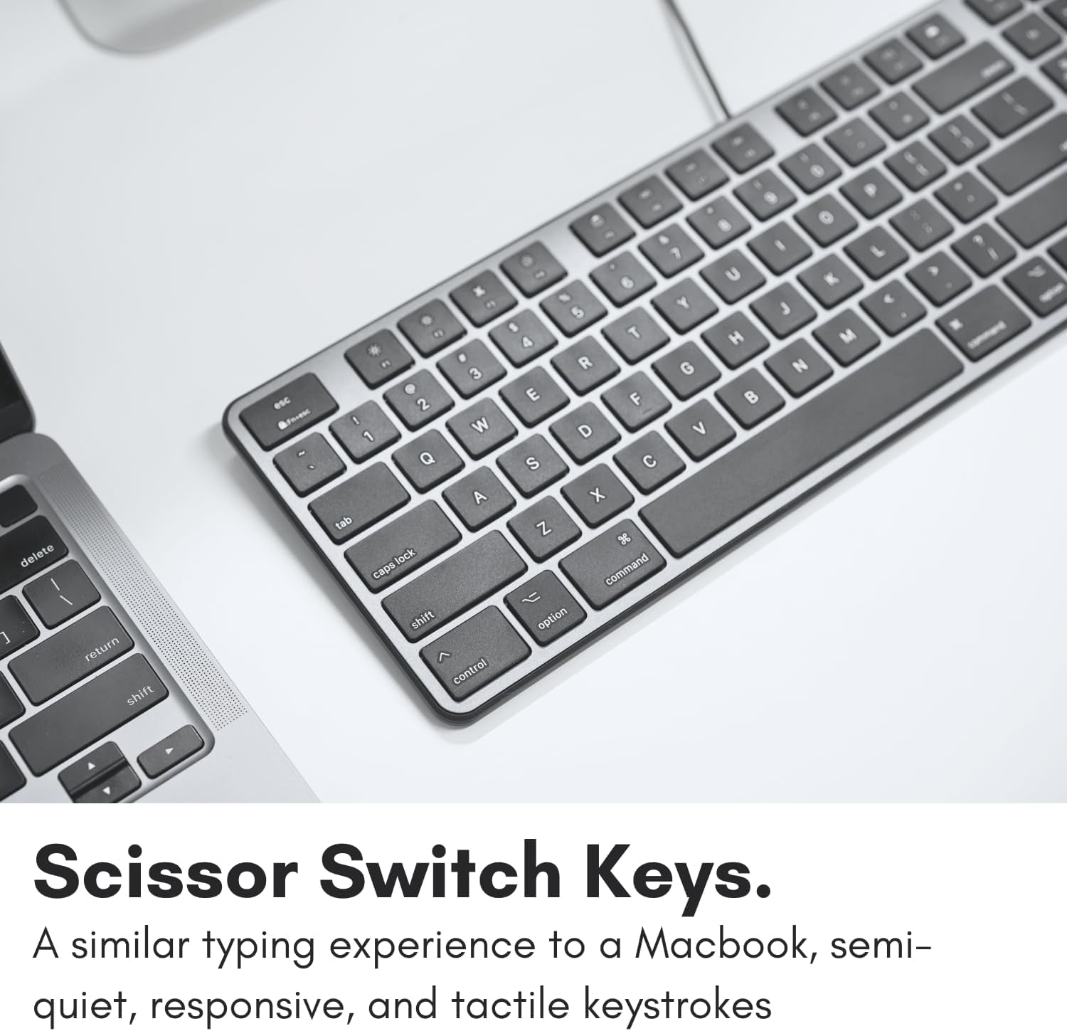 Macally Slim USB Wired Keyboard for Mac - Compatible Full Size Apple Keyboard with 104 Key Layout & 16 Shortcut Keys - Scissor Keycaps for Tactile Typing for Mac Mini, Macbook Pro / Air, iMac