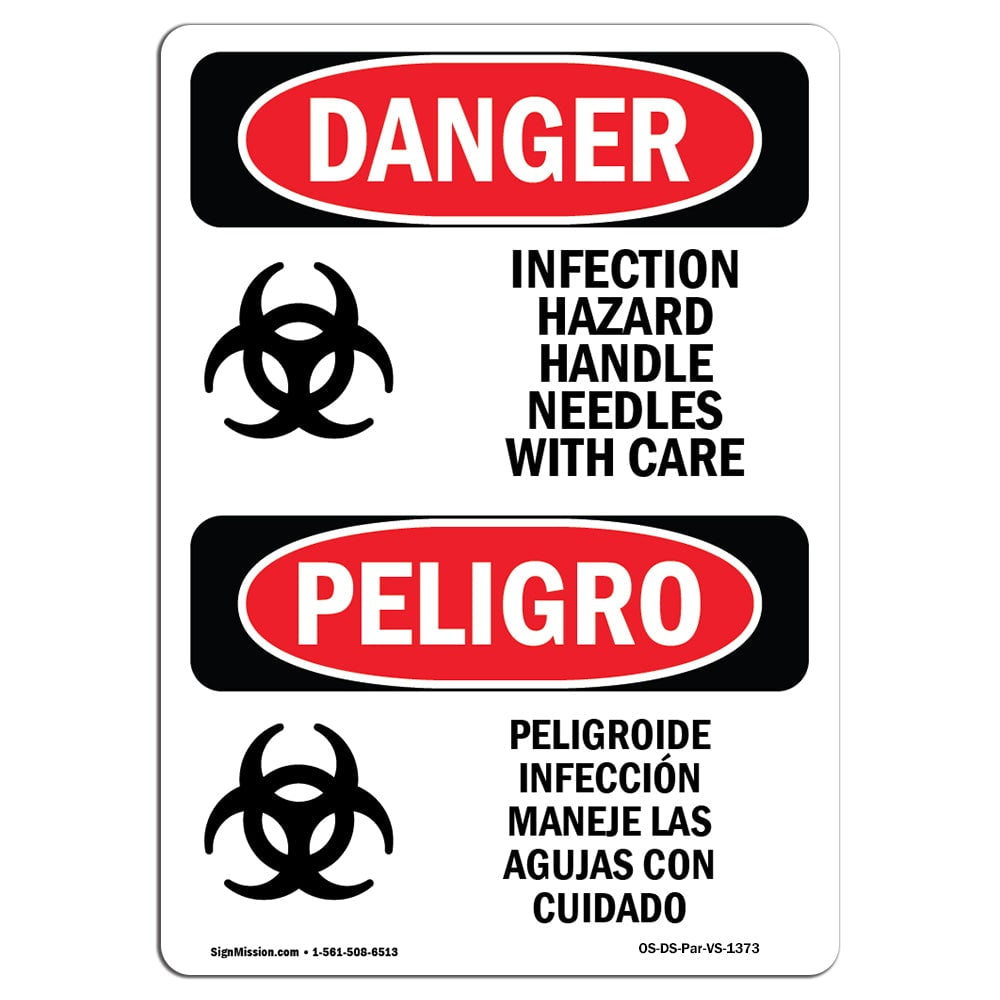 Infection Hazard HandleHeavy Duty Sign or Label OSHA Danger Sign 