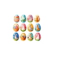 thumbnail image 1 of zhangmingg Easter Wooden Decorative Hanging Flat 2D Egg Rabbit Ornament for Festival Party Home Celebration, 1 of 6