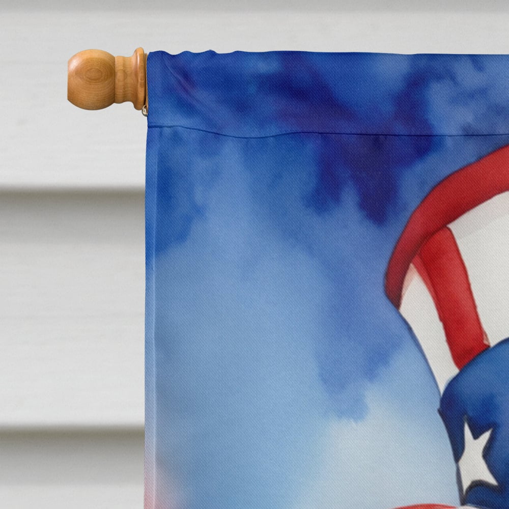 Poodle Patriotic American House Flag 28 in x 40 in