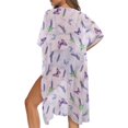 thumbnail image 5 of HELLHERO Butterfly Lavender Bathing Suit Cover Up Polyester Breathable Free Size Long Kimono Swimsuit Cover Up for Mom, 5 of 6
