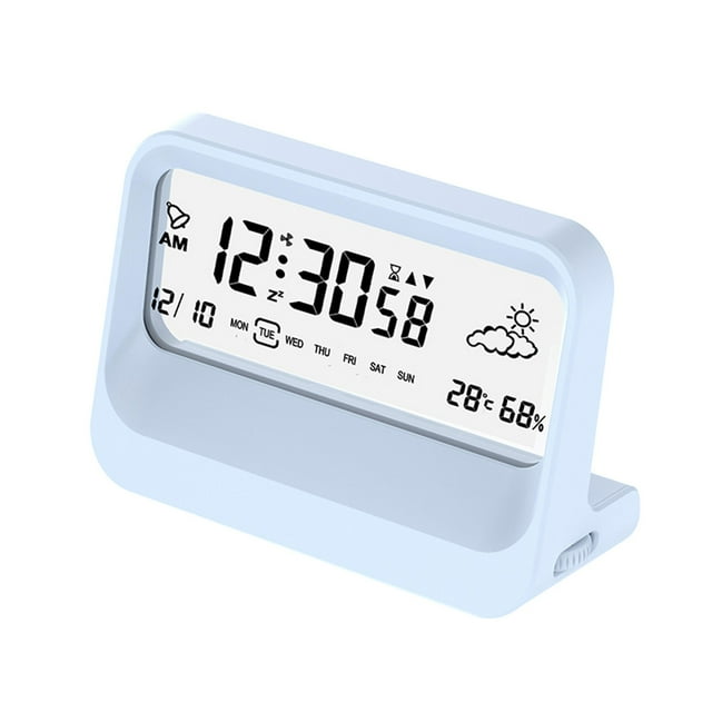 Reloj de Alarma Digital Reloj Digital Transparente Temporizador de Temperatura Y Humedad Reloj de Alarma Electrónico Multifuncional