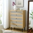 thumbnail image 3 of Modway Chaucer 5-Drawer Particleboard and Rattan Chest in Oak, 3 of 5