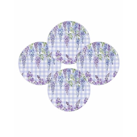 Round Placemats Set of 4 Wisteria Flower Place Mats Washable Woven Placemat Butterfly Branches Purple Buffalo Plaid Circle Braided Table Mat for Kitchen Dining Table Party Home Decor 15 Inch Round Placemats Set of 4 Wisteria Flower Place Mats Washable Woven Placemat Butterfly Branches Purple Buffalo Plaid Circle Braided Table Mat for Kitchen Dining Table Party Home Decor 15 Inch