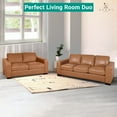 thumbnail image 5 of Naomi Home Freya Contemporary Oversized Genuine Leather Sofa by Naomi Home-Color: Tan, 5 of 20