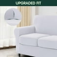 thumbnail image 3 of CHUN YI Sofa Cover with Separate Cushion Slipcover Stretch Checks (Loveseat, White), 3 of 7