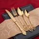 thumbnail image 4 of Juego de cubiertos chapados en oro occidental Vintage, cuchillos de comedor, tenedores, cucharaditas, vajilla dorada de lujo, vajilla de grabado, juego de utensilios, 4 of 5