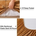 thumbnail image 5 of PHF Truly Velvet Fitted Sheet Queen Size, Luxury Super Soft Flannel Bottom Sheet with 15" Deep Pocket for Winter, Brown Sugar, 5 of 6