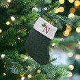 thumbnail image 2 of Luoshdecor Christmas Weave Stockings,Small 7.8 in Green Embroidered Letter N Christmas Stocking for Tree Home Party Decor, 2 of 5