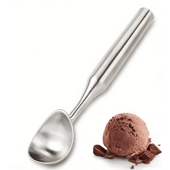 Stainless Steel Ice Cream Scoop, Heavy Duty One-Piece Metal Ice Cream Scooper with Ergonomic Handle, Dishwasher Safe for Gelato Sorbet Cookies