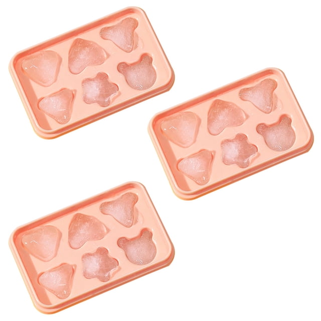 Bandeja de hielo empaquetada en 3 piezas, molde de hielo de silicona de grado alimenticio con tapa, bandeja de silicona flexible y fácil de aflojar.