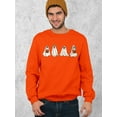 thumbnail image 3 of Hiding Ghost Dogs Halloween Outfit Pet Lovers Crewneck Sweatshirt, 2XL, Orange, 3 of 6