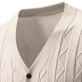 thumbnail image 6 of qelini Mens Sweater Cardigan Jacket Long Sleeve V Neck Knitted Coats Solid Button Down Jackets Dressy Fall Outerwear, 6 of 8