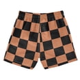thumbnail image 2 of Black Orange Checked Pattern Swim Trunks Quick Dry Beach Pool Board Shorts Lightweight Stylish Print Sizes 2T to XL, 2 of 8