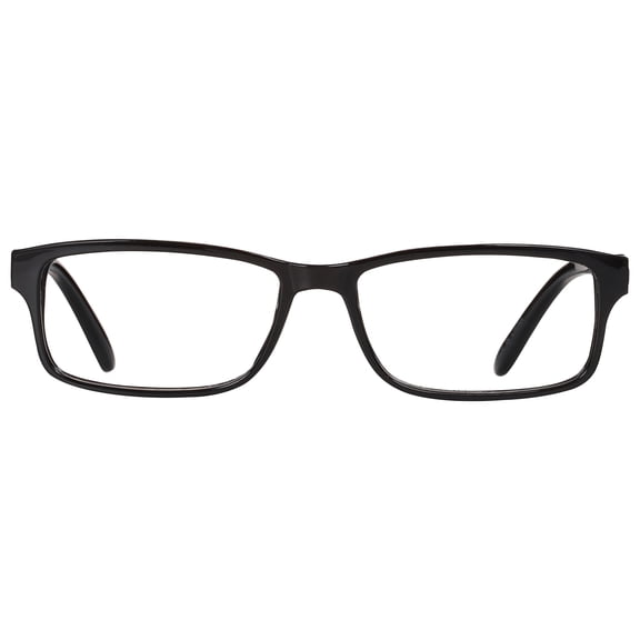 M Mens Rectangular Plastic Reading Glasses 3.25 Frazier in Classic Black