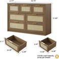 thumbnail image 3 of Tuekys 7 Drawers Dresser for living Room, Rattan Dresser TV Stand for Bedroom Closet, Wood Chests of Drawers with Metal Handle and Wide Drawers, 3 of 6