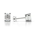 thumbnail image 3 of 4.00 Carat D/VVS1 Emerald Cut Moissanite Diamond Beautiful Stud Earrings for women Solid 18K White Gold Push Back Studs, 3 of 5