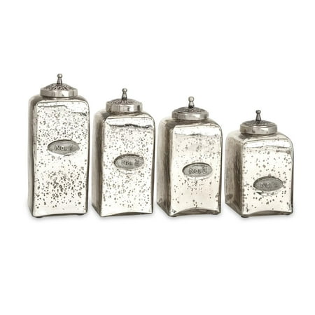Numbered Mercury Glass Jars with Lids - Set of 4