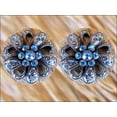 thumbnail image 3 of Set Of 8 Western Screw Back Concho Crystal Bling Floral Design Copper, 3 of 4