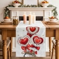 thumbnail image 3 of Valentine's Day Cotton Linen Table Runner for Dining Kitchen, Red Love Balloons Bottles Simple Romantic Wedding Outdoor Party Tablerunners, Dresser Scarf Coffee Tablecloth Runners 13x120 Inches, 3 of 8